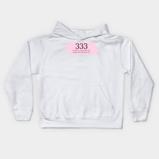 333 Angel Number pink Kids Hoodie